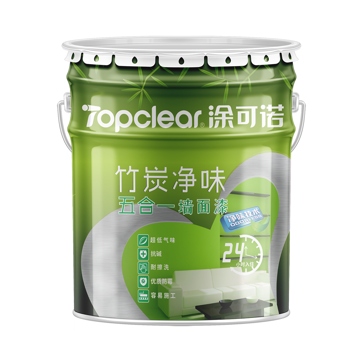 涂可诺竹炭净味五合一墙面漆